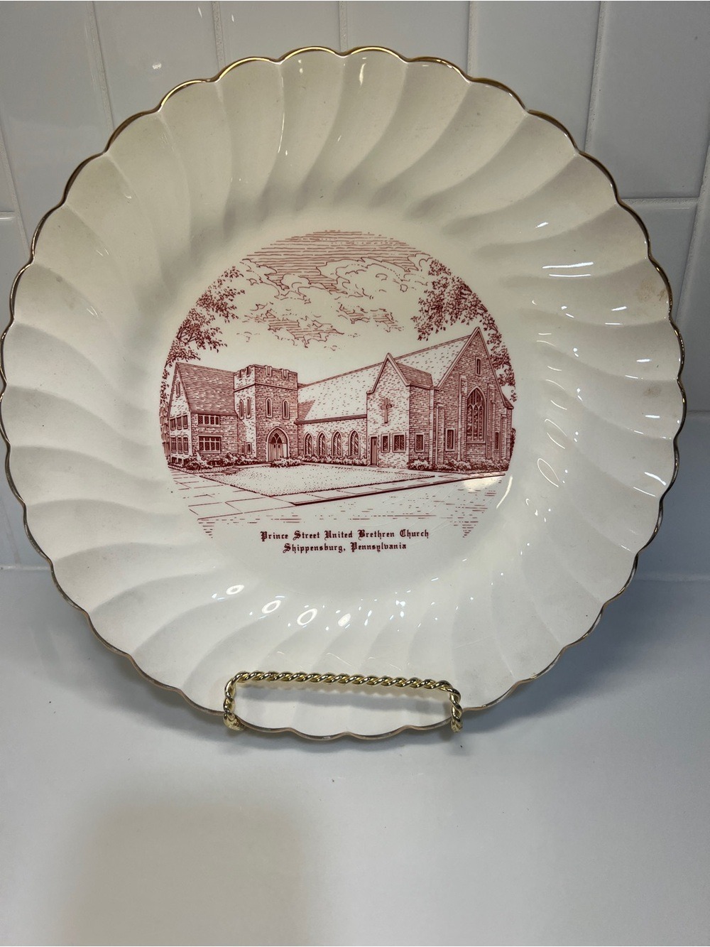 Vintage Commemorative Church Plate Prince Street United Brethren Shippensburg PA
